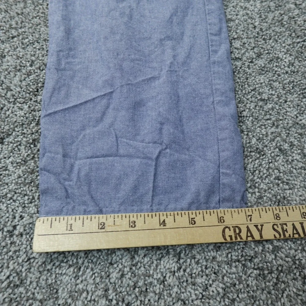 Brooks Brothers Pants Mens 34X30 Blue Chambray Chino Trouser Flat Front Slim Fit